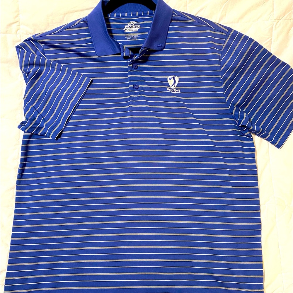 Men's Hard Rock golf polo; fits like large